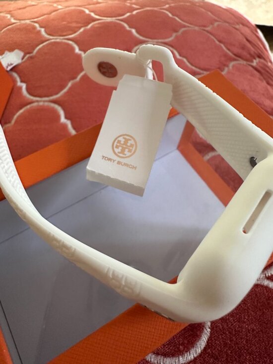 Tory Burch Apple Watch Band 41mm White Silicone Strap The T Monogram TBS0106 main image 3